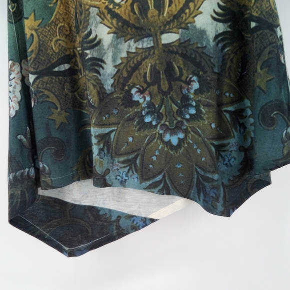 ND New Directions Early 2000s Y2K Bedazzled Angled Rushed Sleeve Floral Top M - Picture 6 of 7